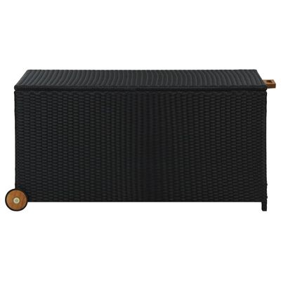 vidaXL Garden Storage Box Black 120x65x61 cm Poly Rattan