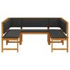 vidaXL Garden Bench Set 5 pcs Brown Solid acacia wood