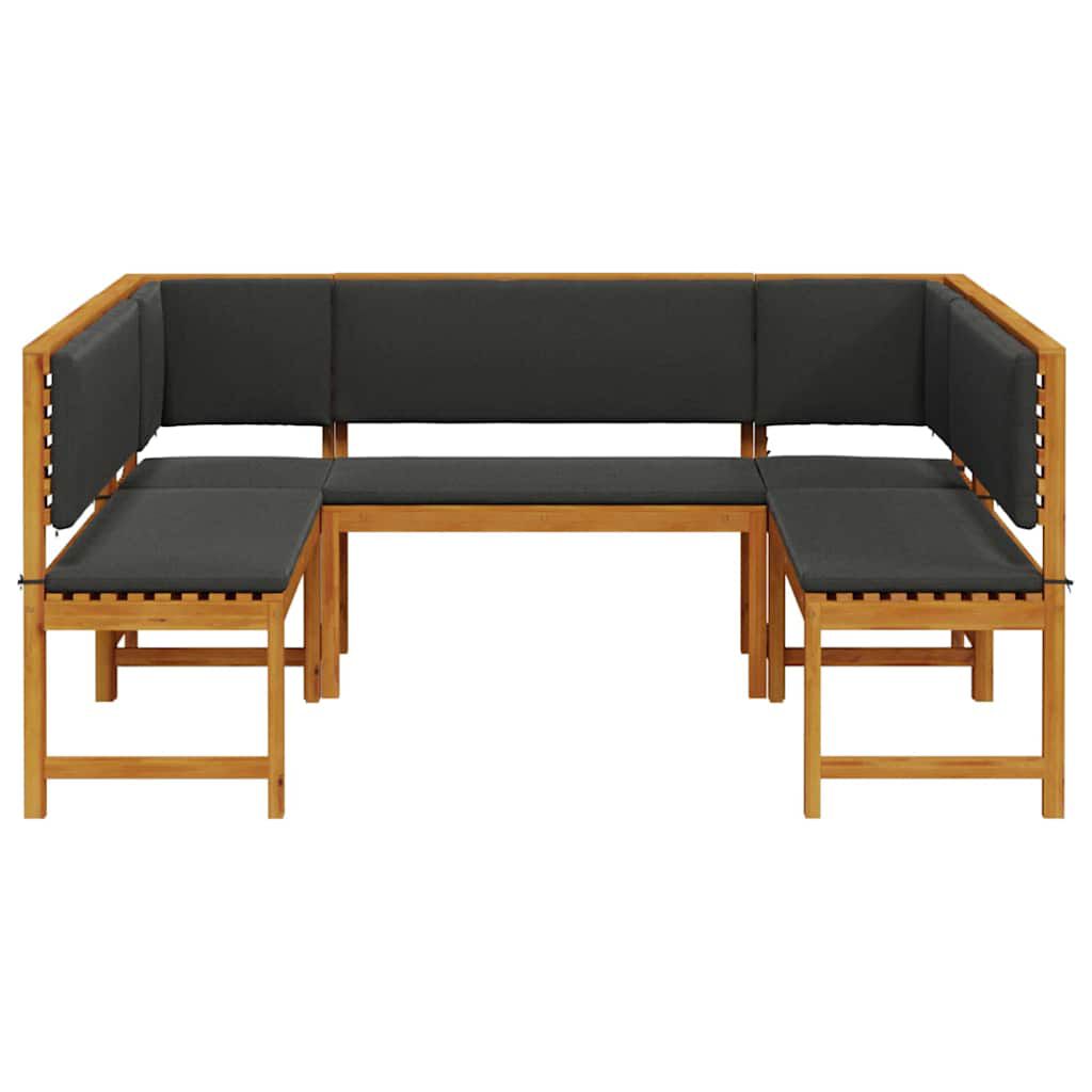 vidaXL Garden Bench Set 5 pcs Brown Solid acacia wood