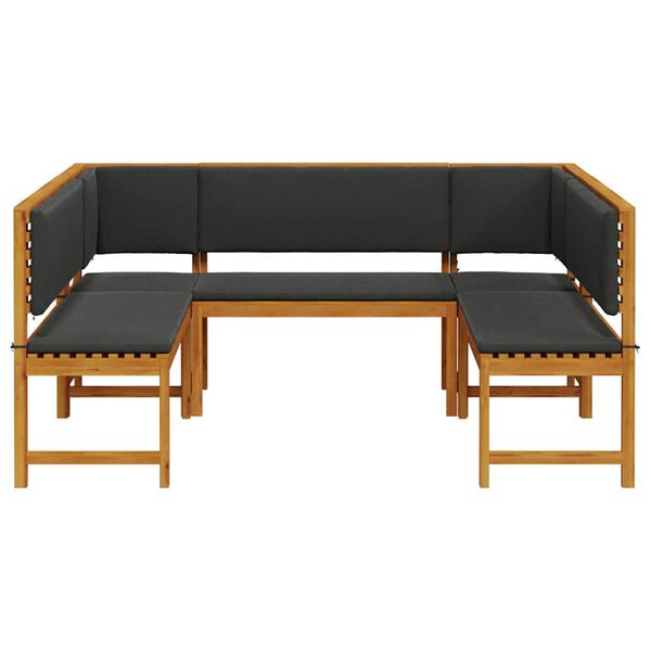 vidaXL Garden Bench Set 5 pcs Brown Solid acacia wood