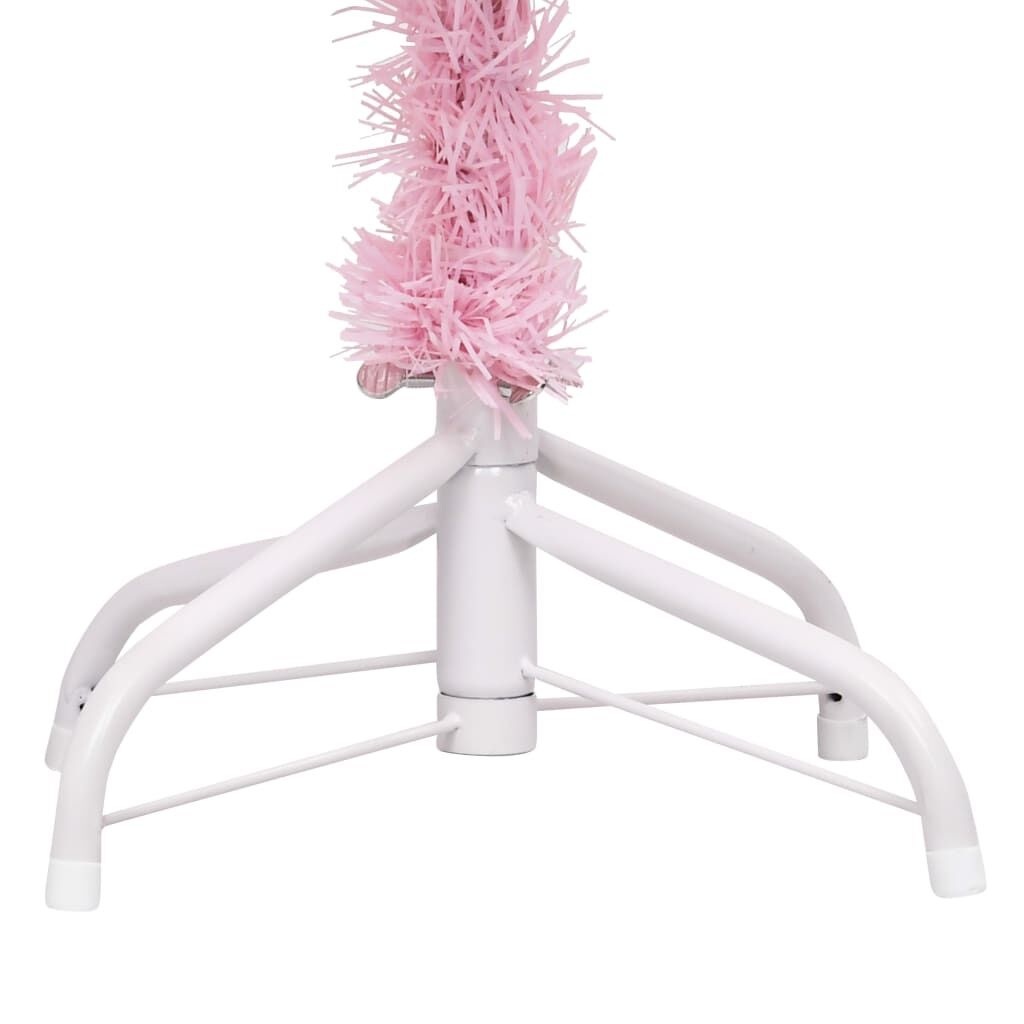 vidaXL Artificial Pre-lit Christmas Tree with Stand Pink 210 cm PVC