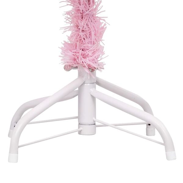 vidaXL Artificial Pre-lit Christmas Tree with Stand Pink 210 cm PVC