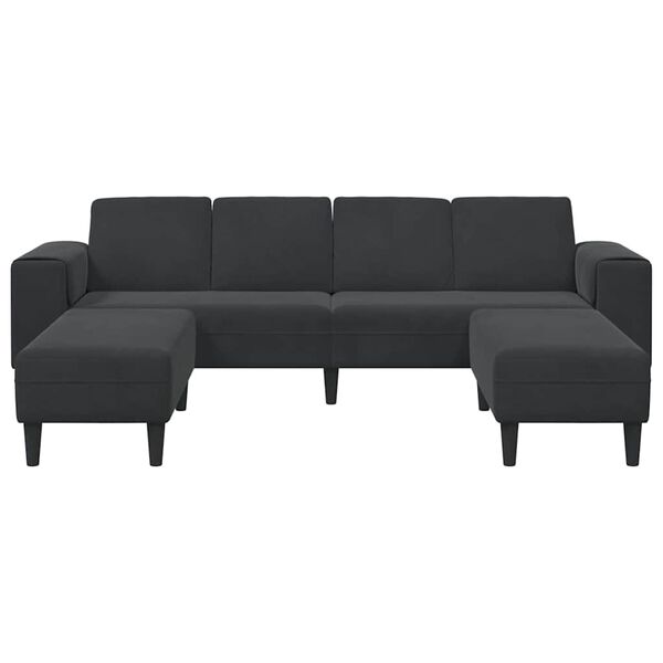 vidaXL Sofa Set Black Velvet