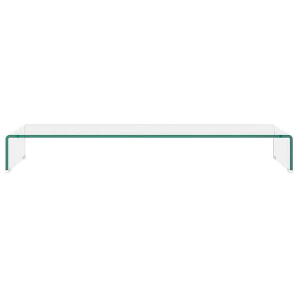vidaXL TV Stand/Monitor Riser Glass Clear 100x30x13 cm
