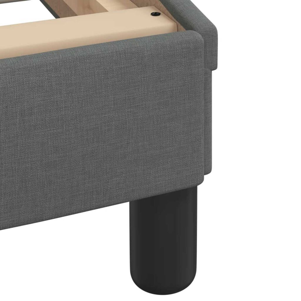 vidaXL Bed Frame with LED without Mattress "Hvar" Dark Grey 100x190 cm Fabric