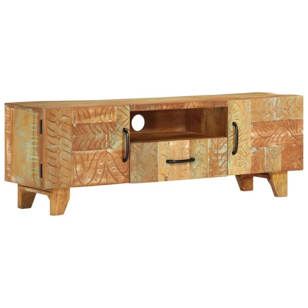 vidaXL Hand Carved TV Cabinet 120x30x40 cm Solid Reclaimed Wood
