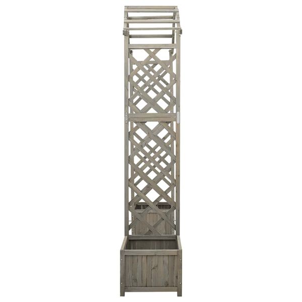 vidaXL Garden Pergola with Planter Grey Solid Firwood
