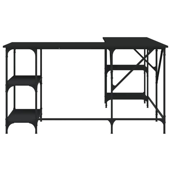 vidaXL Desk Black 139x139x75 cm Engineered Wood