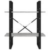vidaXL 2-Tier Book Cabinet Concrete Grey 60x30x70 cm Engineered Wood