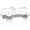 vidaXL Garden Sofa Set 7 pcs Black and turquoise 319 x 154 x 85 cm