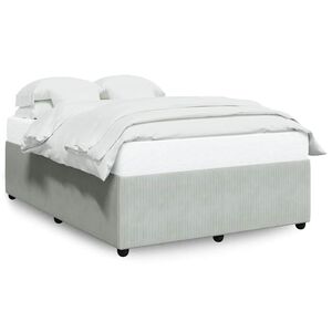 vidaXL Bed Frame without Mattress Light Grey Full Velvet
