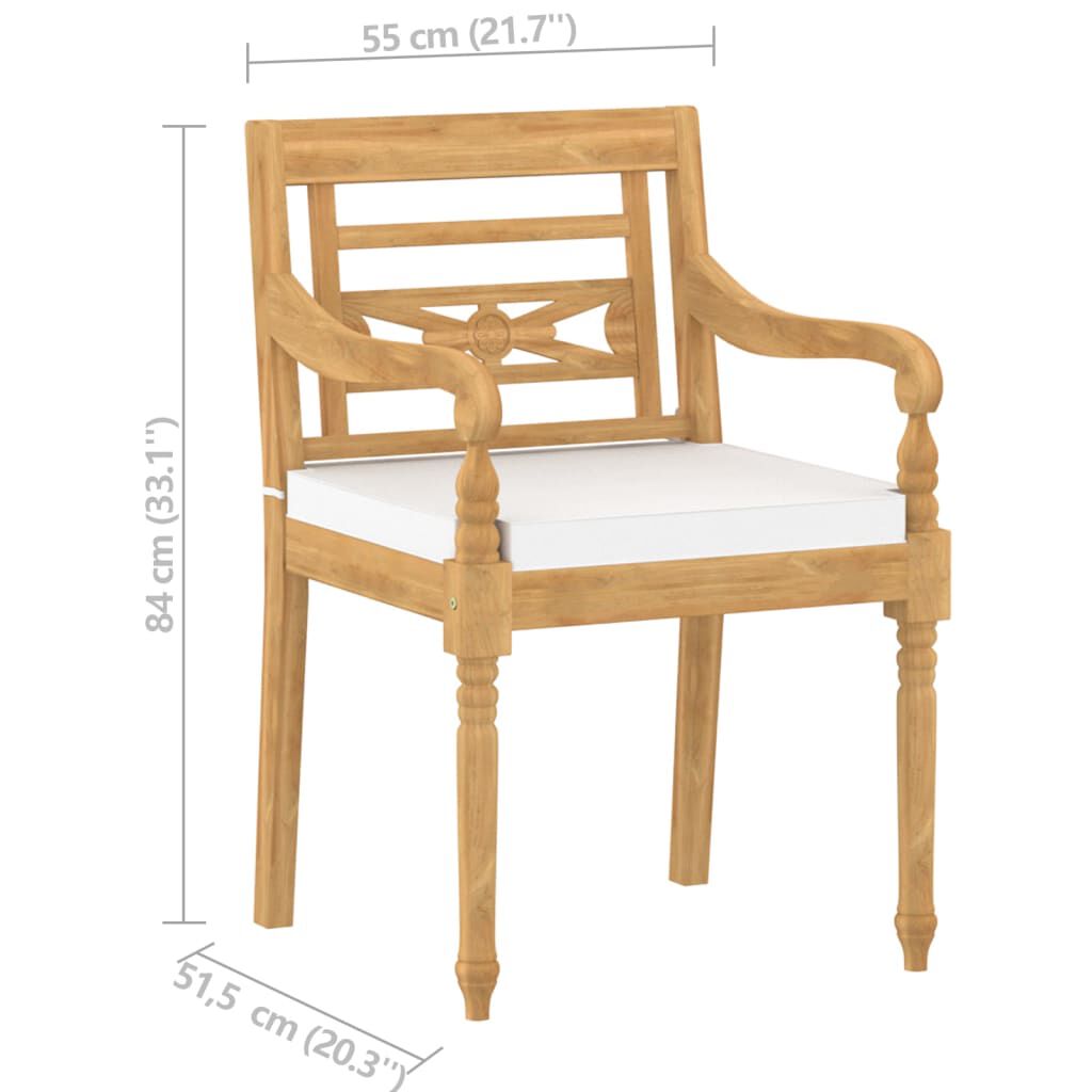 vidaXL 4 Piece Garden Lounge Set with Cushions Solid Teak Wood