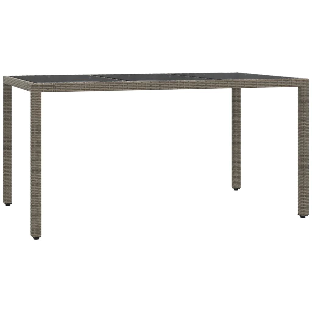 vidaXL 5 Piece Garden Dining Set with Cushions Grey Poly Rattan