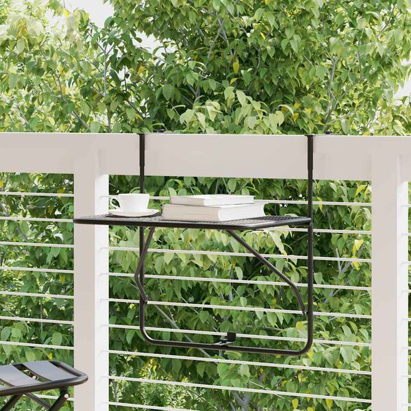 vidaXL Balcony Table Black 60x40 cm Steel