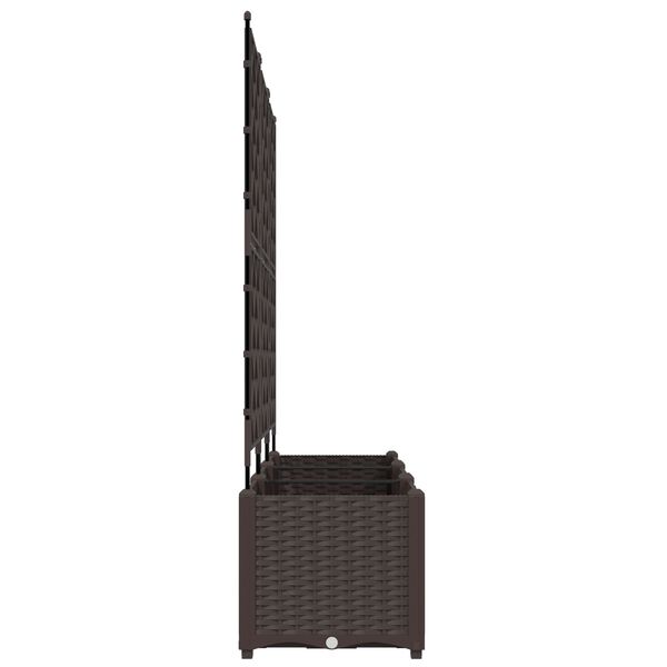 vidaXL Garden Planter with Trellis 3 pcs Brown 120x40x143 cm
