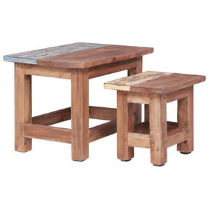 vidaXL Nesting Tables 2 pcs Solid Mahogany Wood