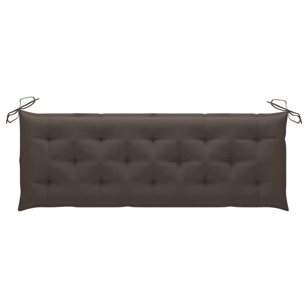 vidaXL 3-Seater Garden Bench with Cushion 150 cm Solid Eucalyptus Wood