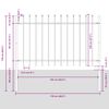 vidaXL Garden Fence with Spear Top Steel 181x120 cm Black