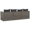 vidaXL Outdoor Lounge Bed with Cushions Grey Poly Rattan