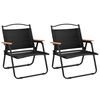 vidaXL Camping Chairs 2 pcs Black 54x43x59 cm Oxford Fabric