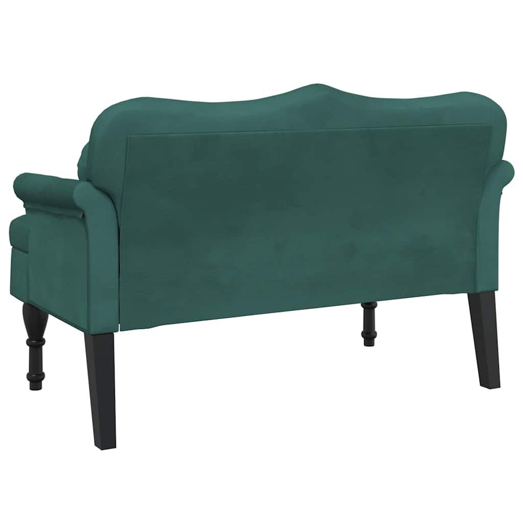 vidaXL Bench with Cushions Dark Green 120.5x65x75 cm Velvet