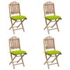 vidaXL 5 Piece Folding Outdoor Dining Set with Cushions Bamboo