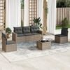 vidaXL 6 Piece Garden Sofa Set with Cushions Grey Poly Rattan