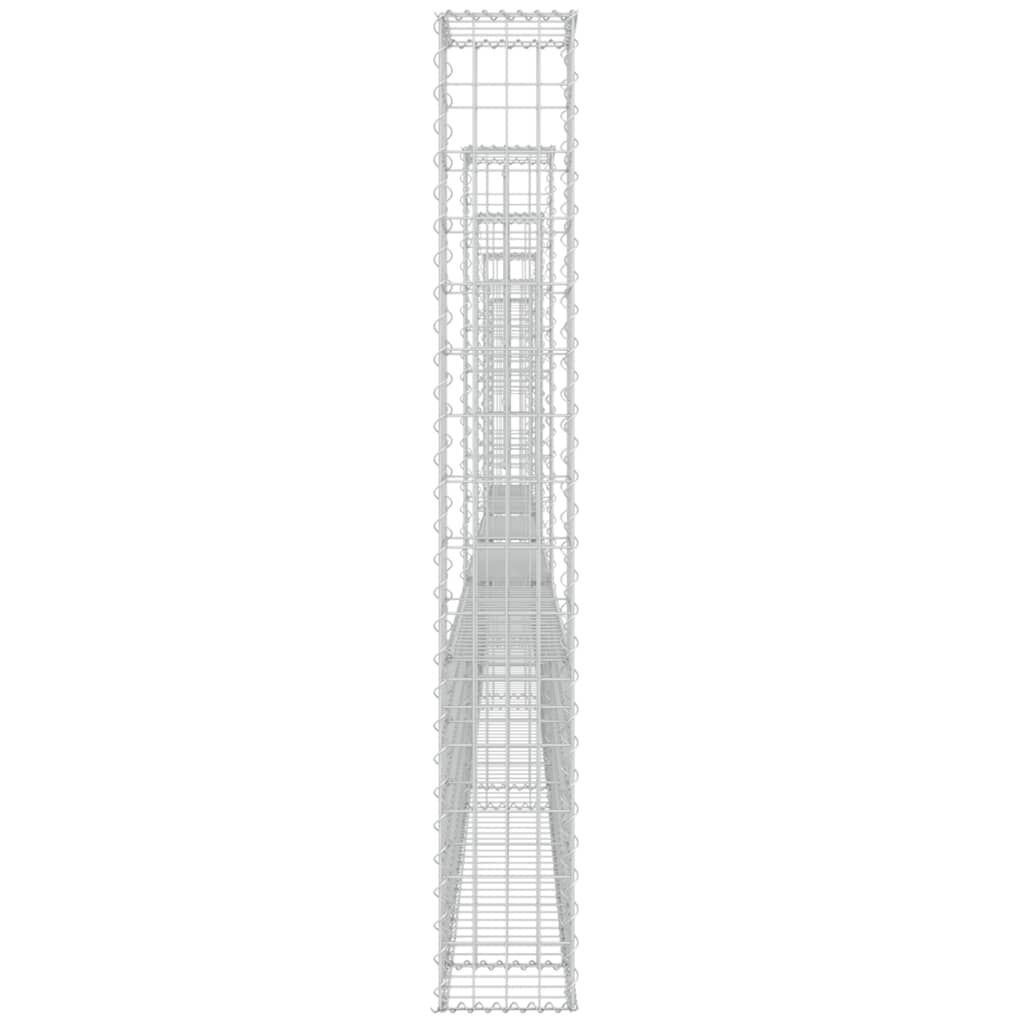 vidaXL U-shape Gabion Basket with 6 Posts Iron 620x20x150 cm