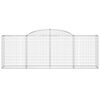 vidaXL Arched Gabion Baskets 11 pcs 300x50x100/120 cm Galvanised Iron