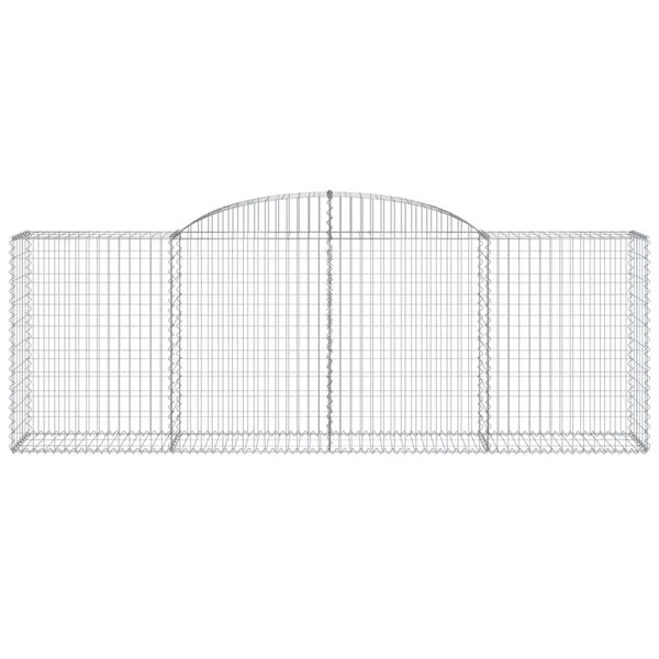 vidaXL Arched Gabion Baskets 11 pcs 300x50x100/120 cm Galvanised Iron