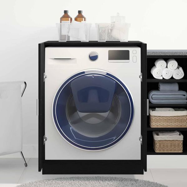 vidaXL Washing Machine Cabinet Black Oak 70.5 x 71.5 x 91.5 cm