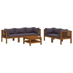 vidaXL 6 Piece Garden Lounge Set with Cushion Solid Acacia Wood
