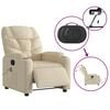 vidaXL Electric Massage Recliner Chair Cream Fabric