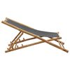 vidaXL Deck Chair Bamboo and Canvas Dark Grey
