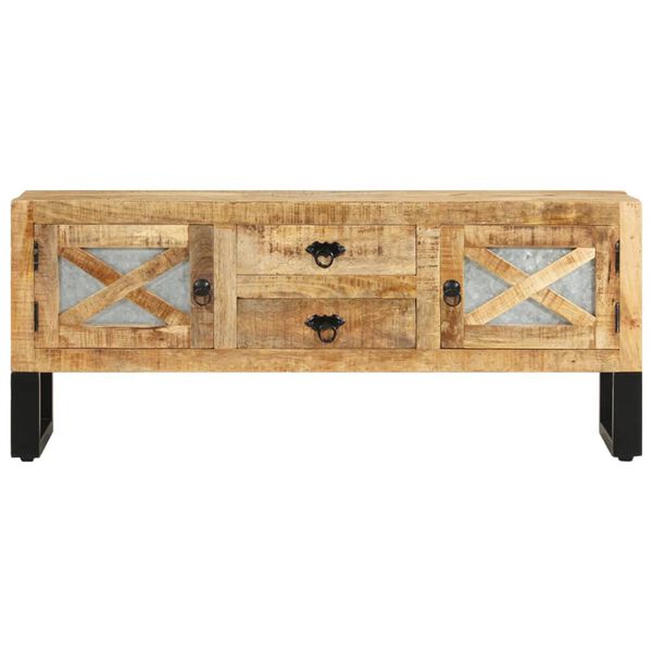 vidaXL TV Cabinet 110x30x45 cm Rough Mango Wood