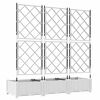 vidaXL Garden Planter with Trellis 3 pcs White 120 x 40 x 125.5 cm PP