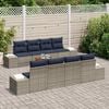 vidaXL Garden Sofa Set with Cushion 9 pcs Grey Poly Rattan