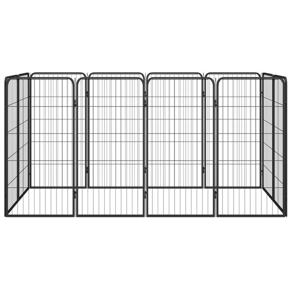 vidaXL 12-Panel Dog Playpen Black 50x100 cm Powder-coated Steel