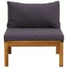 vidaXL 2 Piece Garden Sofa Set with Dark Grey Cushions Acacia Wood