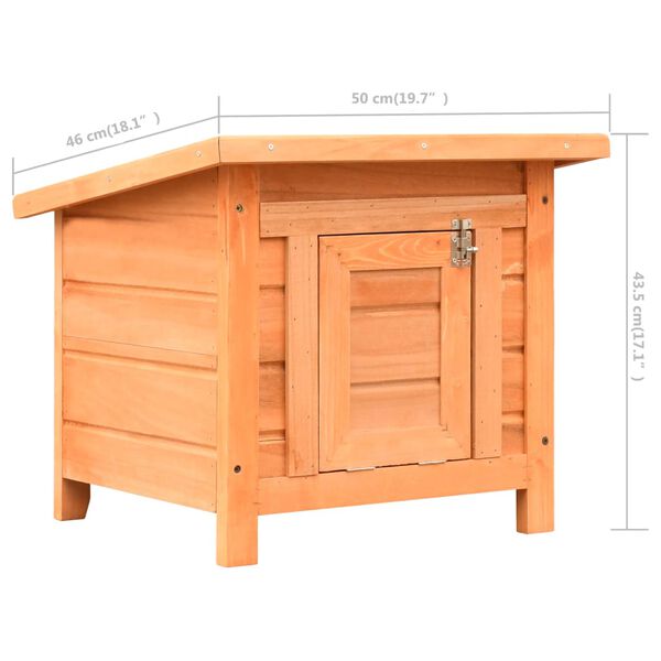 vidaXL Cat House Solid Pine & Fir Wood 50x46x43.5 cm