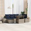 vidaXL Garden Sofa Set with Cushion 7 pcs Grey and navy blue