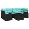 vidaXL Garden Sofa Set with Cushion Manual 7 pcs Black and Turquoise