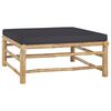 vidaXL 8 Piece Garden Lounge Set with Dark Grey Cushions Bamboo
