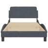 vidaXL Bed Frame "Dover" Dark Grey 100x190 cm Velvet