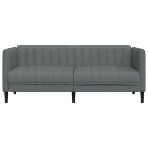 vidaXL Sofa 2-Seater Dark Grey Fabric