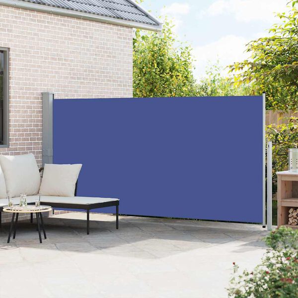 vidaXL Retractable Side Awning 160 x 500 cm Blue
