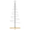 vidaXL Metal Christmas Tree with Wooden Base Black 150 cm