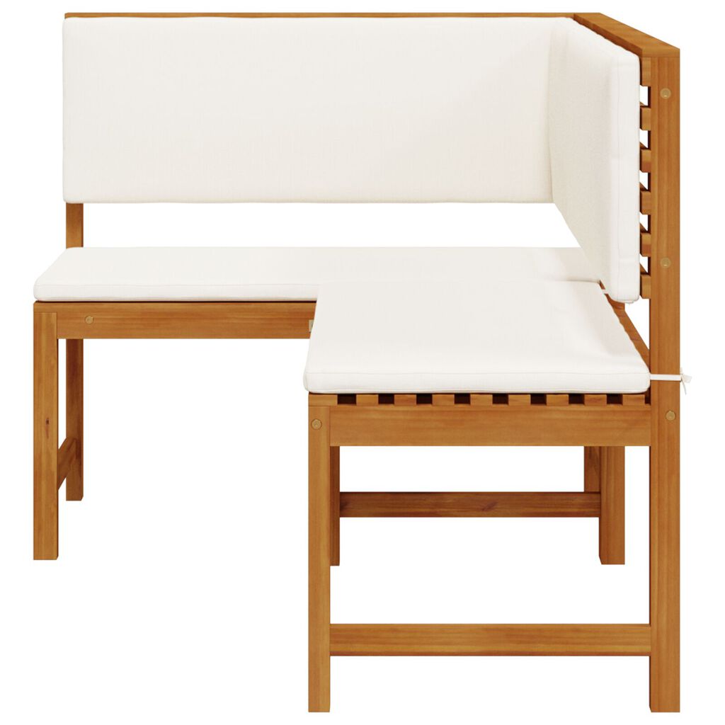 vidaXL Garden Corner Bench with Cushions 140x100x91 cm Solid Wood Acacia