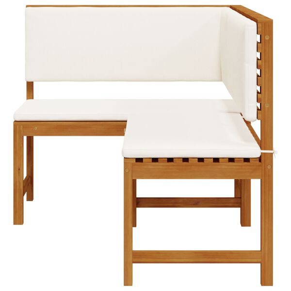 vidaXL Garden Corner Bench with Cushions 140x100x91 cm Solid Wood Acacia