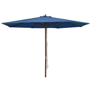 vidaXL Garden Parasol with Wooden Pole 350 cm Blue